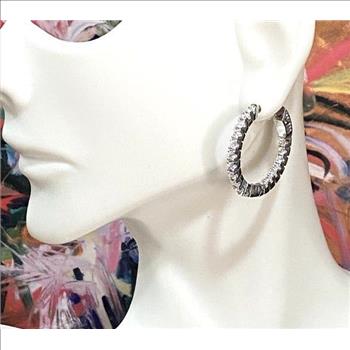 1.44ctw White Sapphire Earrings