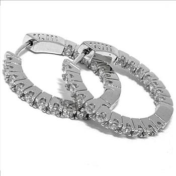 1.44ctw White Sapphire Earrings
