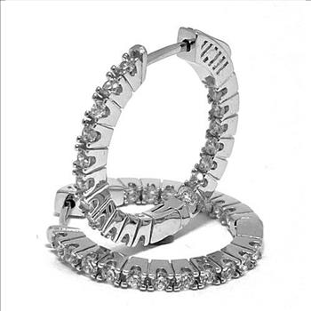 1.44ctw White Sapphire Earrings