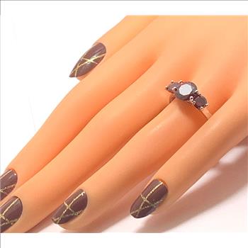 14k White Gold  Over Jewelry Brass 4.00ctw Garnet Ring