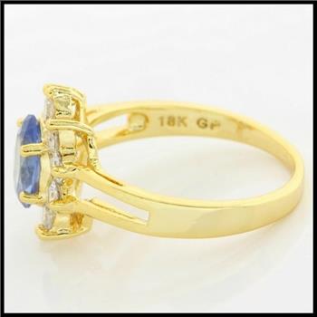 14k Yellow Gold Overlay Tanzanite Ring Size 7