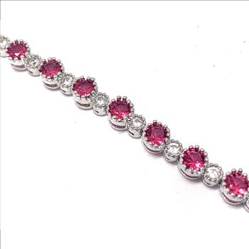 $159 Retail 5.75ctw Round Brilliant Emerald & Diamonique Diamond 7” Tennis Bracelet