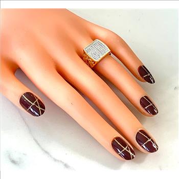 $159 Retail SAM & Co Design 1.50ctw Diamonique Diamond Unisex Ring Size 8