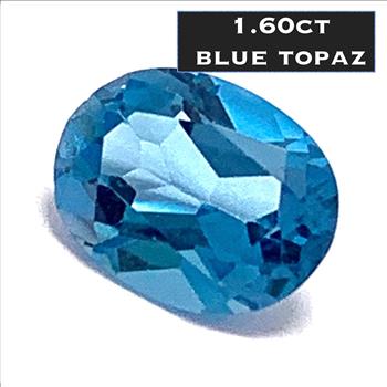 1.60ctw Natural Oval Cut Loose London Blue Topaz Gemstone 8X6 mm