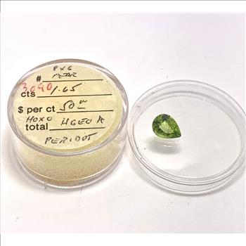 1.65ct Natural Pear Shape Natural Peridot  8mm x 6mm
