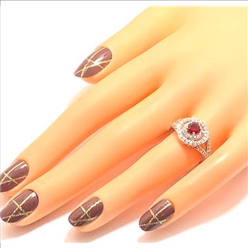 1.75ctw Diamonique Diamond and Garnet Ring