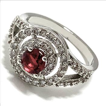 1.75ctw Diamonique Diamond and Garnet Ring