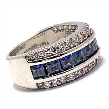 1.75ctw Mistic Topaz & Diamonique Diamond Anniversary Ring Size 7