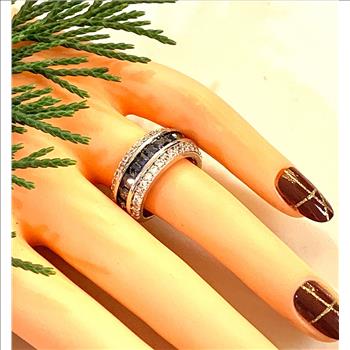 1.75ctw Mistic Topaz & Diamonique Diamond Anniversary Ring Size 7