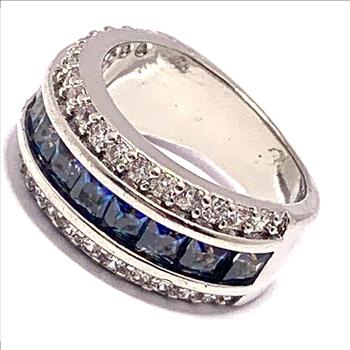 1.75ctw Mistic Topaz & Diamonique Diamond Anniversary Ring Size 7