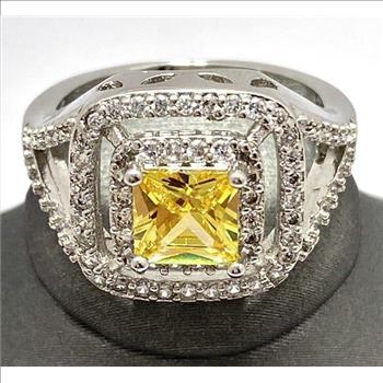 1.78ctw Citrine & White Sapphire Ring