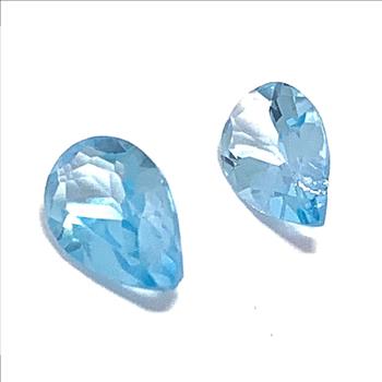 1.78ctw Lot of Natural Matching  Brazilian Blue Topaz Loose Gemstones 8X6 MM