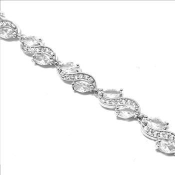 $179 Retail 6.25ctw MQ Cut Diamonique Diamond 7” Fancy Tennis Bracelet