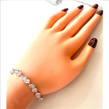 $179 Retail 6.25ctw MQ Cut Diamonique Diamond 7” Fancy Tennis Bracelet