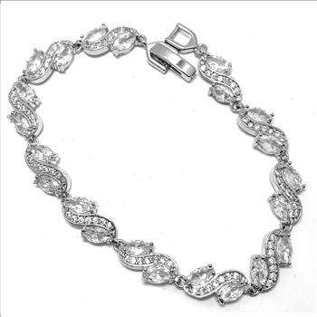 $179 Retail 6.25ctw MQ Cut Diamonique Diamond 7” Fancy Tennis Bracelet