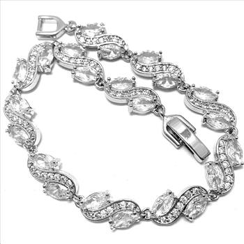 $179 Retail 6.25ctw MQ Cut Diamonique Diamond 7” Fancy Tennis Bracelet