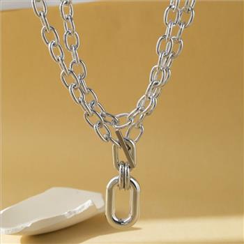 18 Gold Overlay Modern Design Double Necklace TAGO Design
