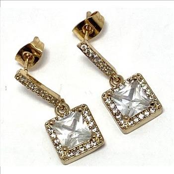 1.80ctw White Sapphire Earrings