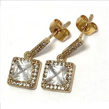 1.80ctw White Sapphire Earrings