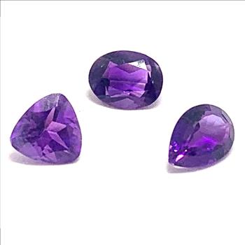 1.84 ctw Lot of Natural Brazilian Untreated Amethyst Gemstones