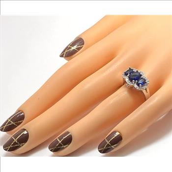 1.85ctw Blue & White Sapphire Ring