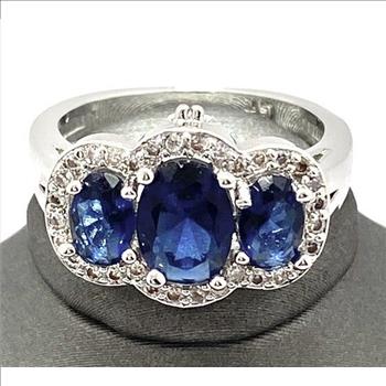 1.85ctw Blue & White Sapphire Ring
