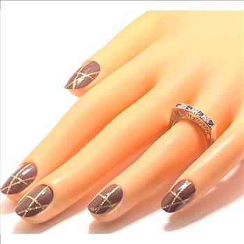 18k Gold Overlay 0.75ctw Sapphire & Diamonique Diamond “Love You” Ring