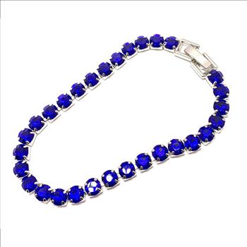 18K Gold Overlay 10.00ctw Iolite Tennis Bracelet