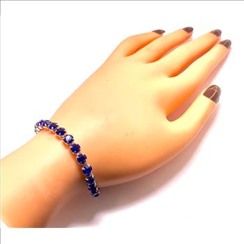 18K Gold Overlay 10.00ctw Iolite Tennis Bracelet