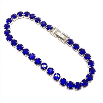 18K Gold Overlay 10.00ctw Iolite Tennis Bracelet