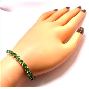 18K Gold Overlay 10.00ctw Peridot Tennis Bracelet