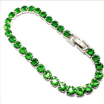 18K Gold Overlay 10.00ctw Peridot Tennis Bracelet