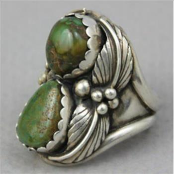 18k Gold Overlay 4.00ctw Malachite Ring Size 7