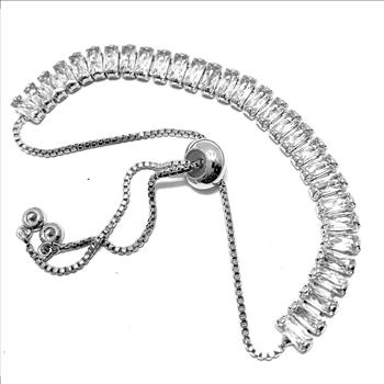 18K Gold Overlay 5.00ctw Diamonique Diamond Adjustable Tennis Bracelet