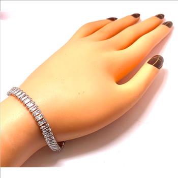 18K Gold Overlay 5.00ctw Diamonique Diamond Adjustable Tennis Bracelet