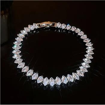 18K Gold Overlay 7.00ctw Diamonique Diamond Tennis Bracelet