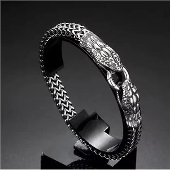 18K Gold Overlay Custom Design Snake Bracelet 8