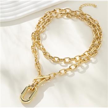 18K Gold Overlay Double Necklace TAGO Design