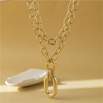18K Gold Overlay Double Necklace TAGO Design