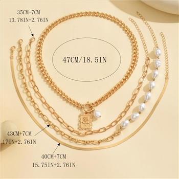 18K Gold Overlay White Pear Necklace