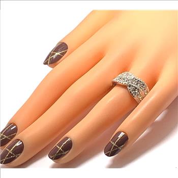 18k White Gold & Jewelry Bronze 1.50ctw White Crystal  Ring