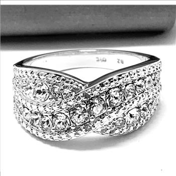 18k White Gold & Jewelry Bronze 1.50ctw White Crystal  Ring