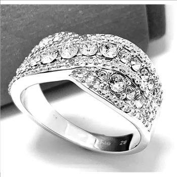 18k White Gold & Jewelry Bronze 1.50ctw White Crystal  Ring