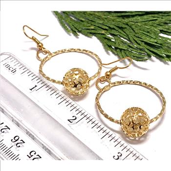18K Yellow Gold Overlay 1” in Diameter Hoop Earrings