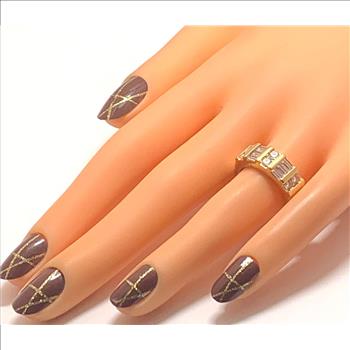 18k Yellow Gold Overlay 1.00ctw Diamonique Diamond Wedding Anniversary Ring