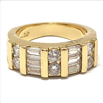 18k Yellow Gold Overlay 1.00ctw Diamonique Diamond Wedding Anniversary Ring