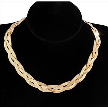 18k Yellow Gold Overlay Fancy Ladies Necklace