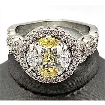 1.90ctw AAA grade Yellow & White CZ Ring
