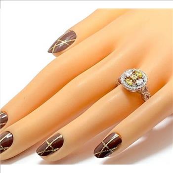 1.90ctw AAA grade Yellow & White CZ Ring