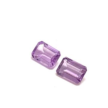 1.90ctw Lot Of 2 Untreated Matching Natural Emerald Cut Amethyst Loose Gemstones